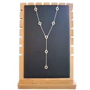 VINTAGE Avon SH (Samuel Hill Jewelers) - Silver Tone Y-Style Necklace 1980s